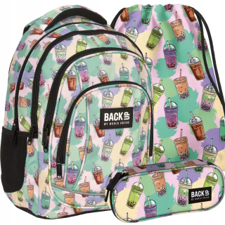 Záložný viackomorový školský batoh Odtiene fialovej, Odtiene ružovej, Odtiene zelenej, Odtiene žltej a zlatej, Multicolor 26 l